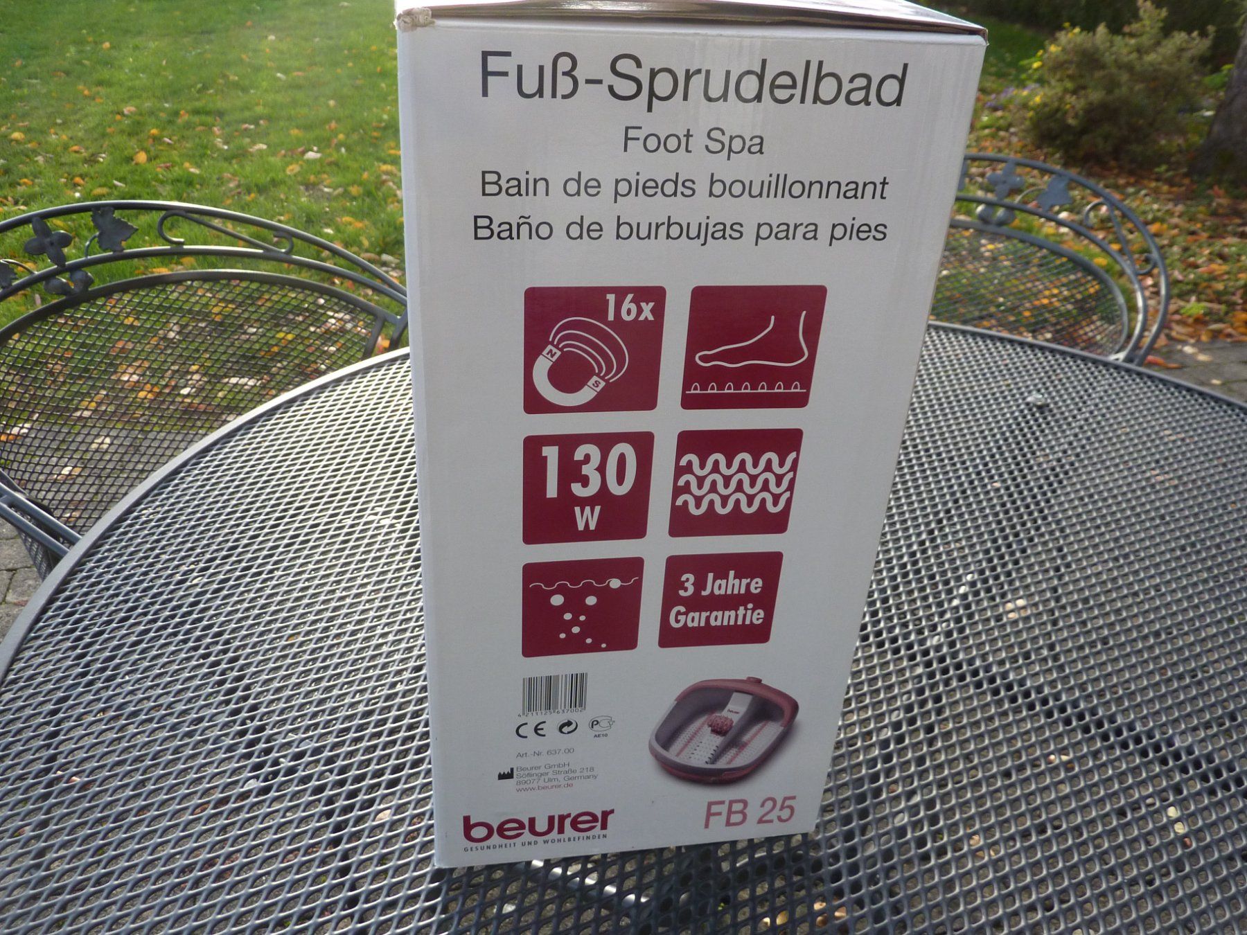 Beurer Pedicure: Fuss- Sprudelbad - Beurer FB 25 – Nuovo e nell'imballaggio originale da Gelfingen venduto da btrottmann 1