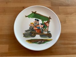Kinderteller / Teller aus Kunststoff / Familie Feuerstein