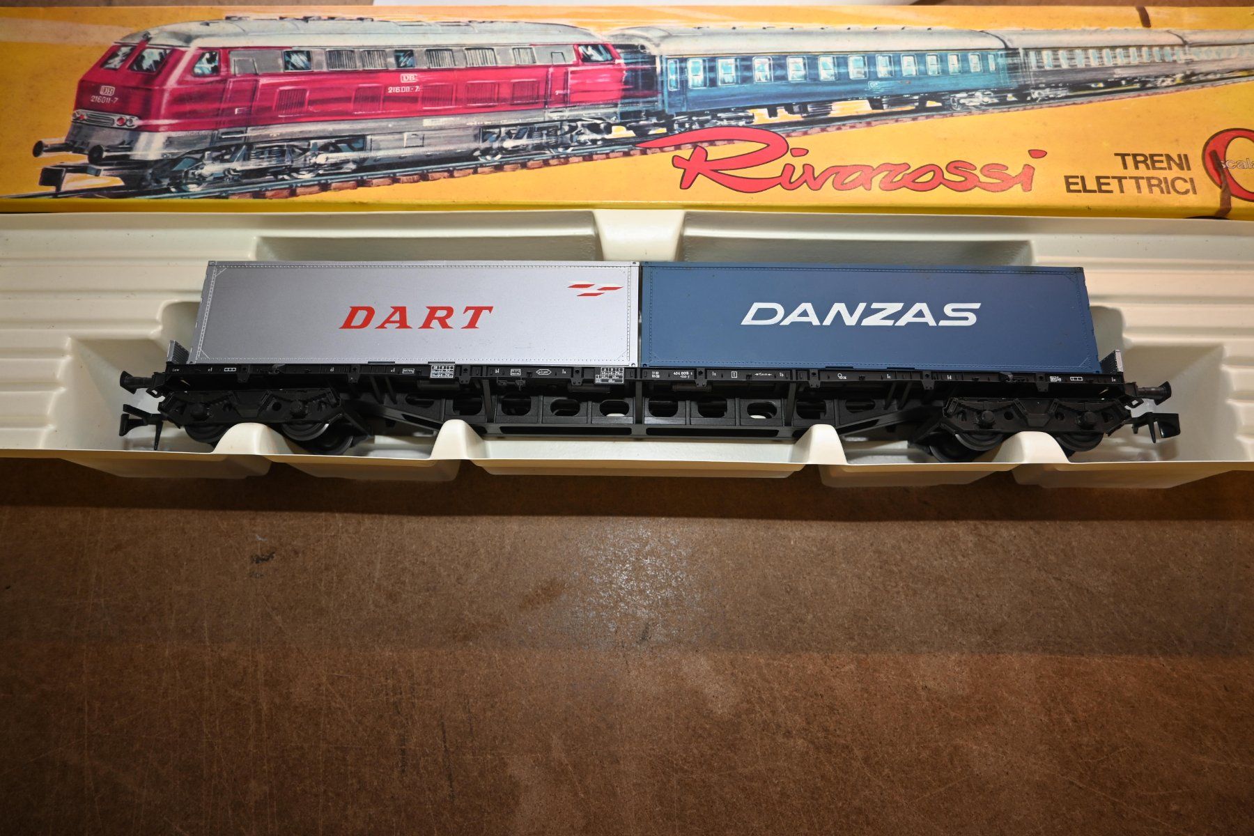 Rivarossi Modellini di ferrovie: Containerwagen Dart/Danzas Rivarossi Spur 0 mit OVP – Usato da Laupen ZH venduto da Zmoewe 3