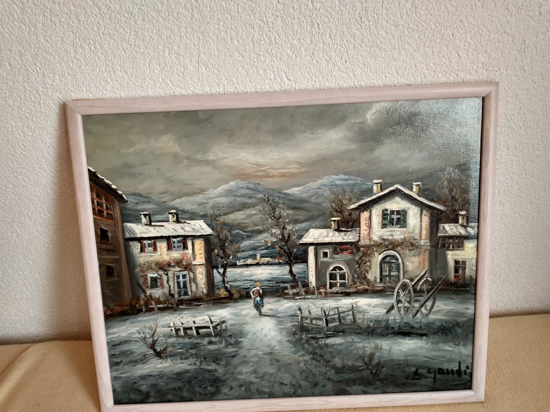 Tableaux: Winterliches Ölgemälde - Dorf im Schnee! – D'occasion à Löhningen par Chimae67 9
