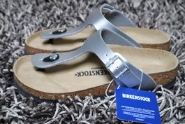Birkenstock, Gizeh, Gr. 37, silber, NEU
