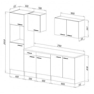Komplettküchen: 746 - Küchenzeile Singleküche 270cm Eiche/York/Grauglanz – Neu und originalverpackt aus Wallenwil von toesstalvertrieb 9