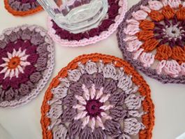 Gehäkelte Coaster Untersetzer 'Jubilee' Boho handgemacht