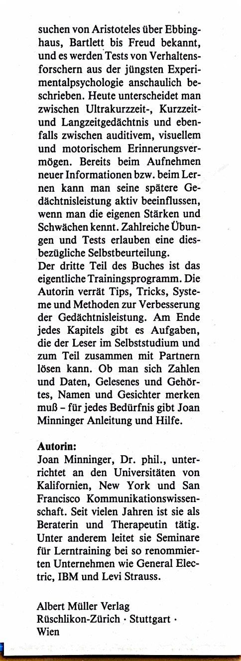 Libri: Minninger Joan, Gedächtnis-Training – Nuovo (secondo la descrizione) da Sarnen venduto da Livres 3