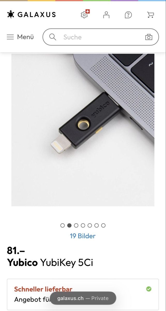 Yubico Chiavette USB: YubiKey 5Ci Security Key – Nuovo e nell'imballaggio originale da Schlieren venduto da dev_fg59 2