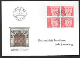 FDC Nr. 536 Viererblock Grandson ET Bern 19.9.1974