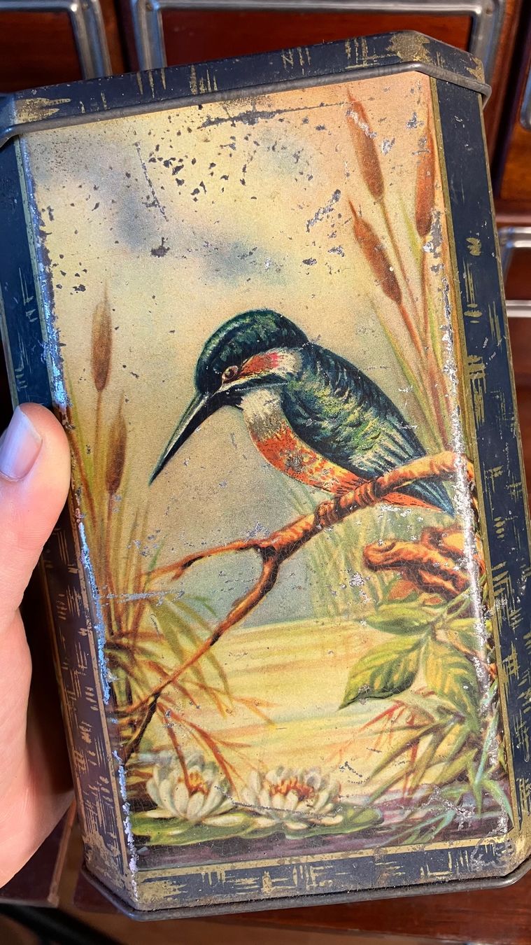 Barattoli: Blechdose Boite ancienne oiseau antik – Usato da St-Cierges venduto da LeRegain 1