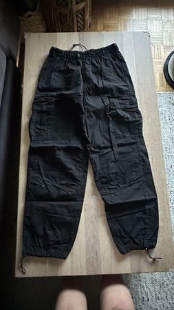 Zara Damen Cargo Hose schwarz Gr. S Utility Baggy Y2K