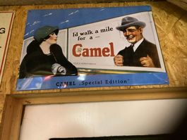 Camel Werbeschild Blech, selten