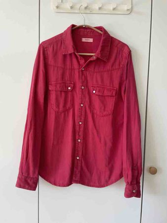 ba&sh Denim-Hemd "CBRIDGET" in Himbeerrot – Gr. 1 / S