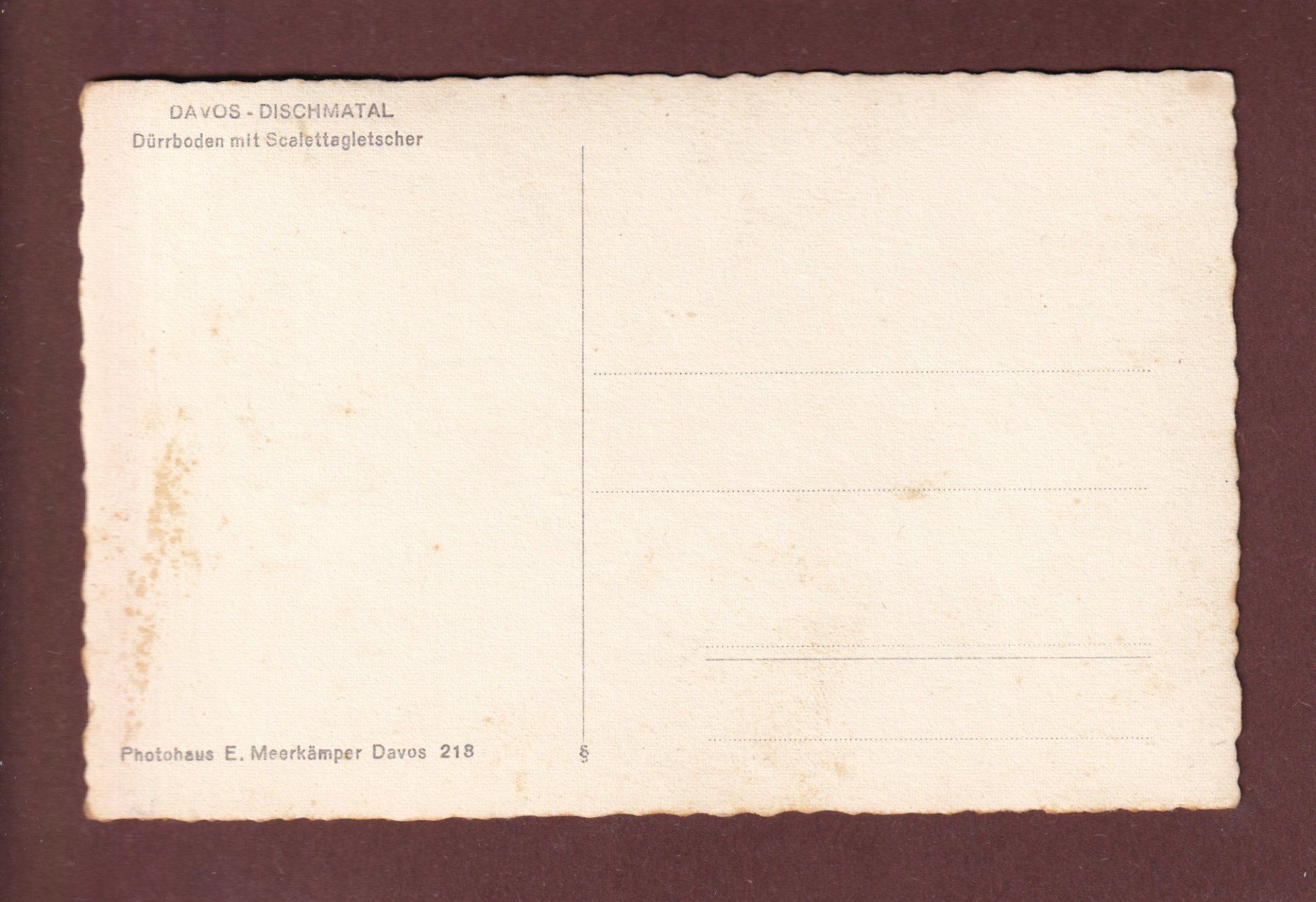 Cartes postales: DAVOS - Dischmatal - Dürrboden – D'occasion à Pully par nicecards-shop 1