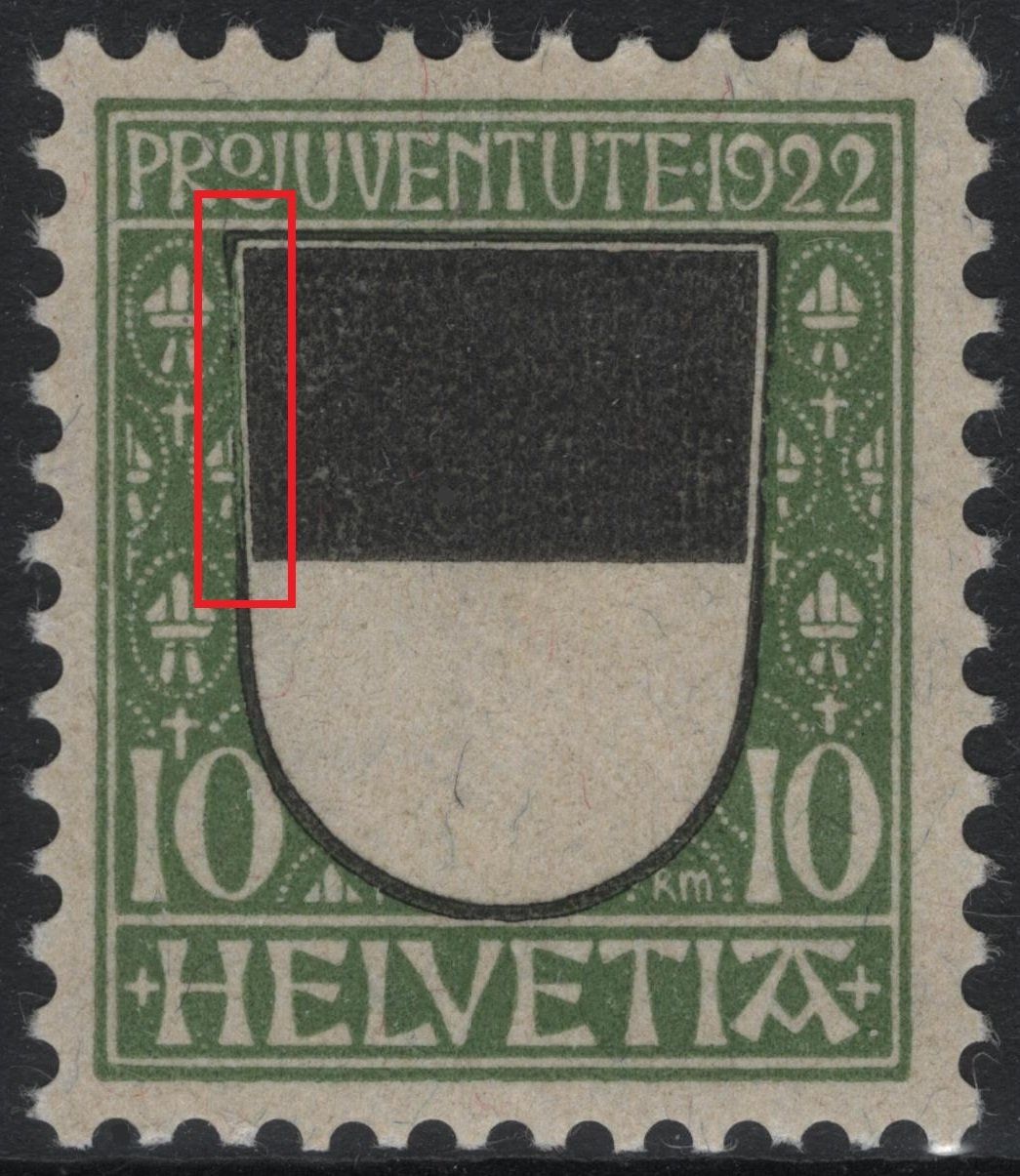 Tous les timbres: 10 Rp. Freiburger Wäppli mit ABART – Neuf (Voir description) à Eglisau par Chperfins