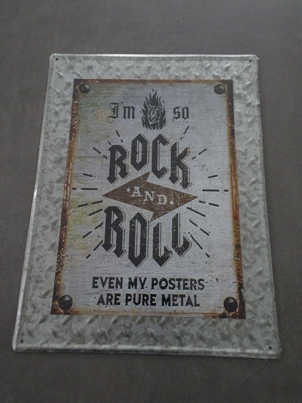 Insegne: Cooles Metall-Schild "Rock & Roll" Deko Shabby Chic – Nuovo e nell'imballaggio originale da Bassersdorf venduto da Brilliance