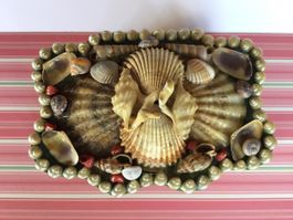 Antike verzierte Muschel Schatulle