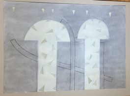 Mischtechnik auf Papier Jean Zuber Rome 6.6.78