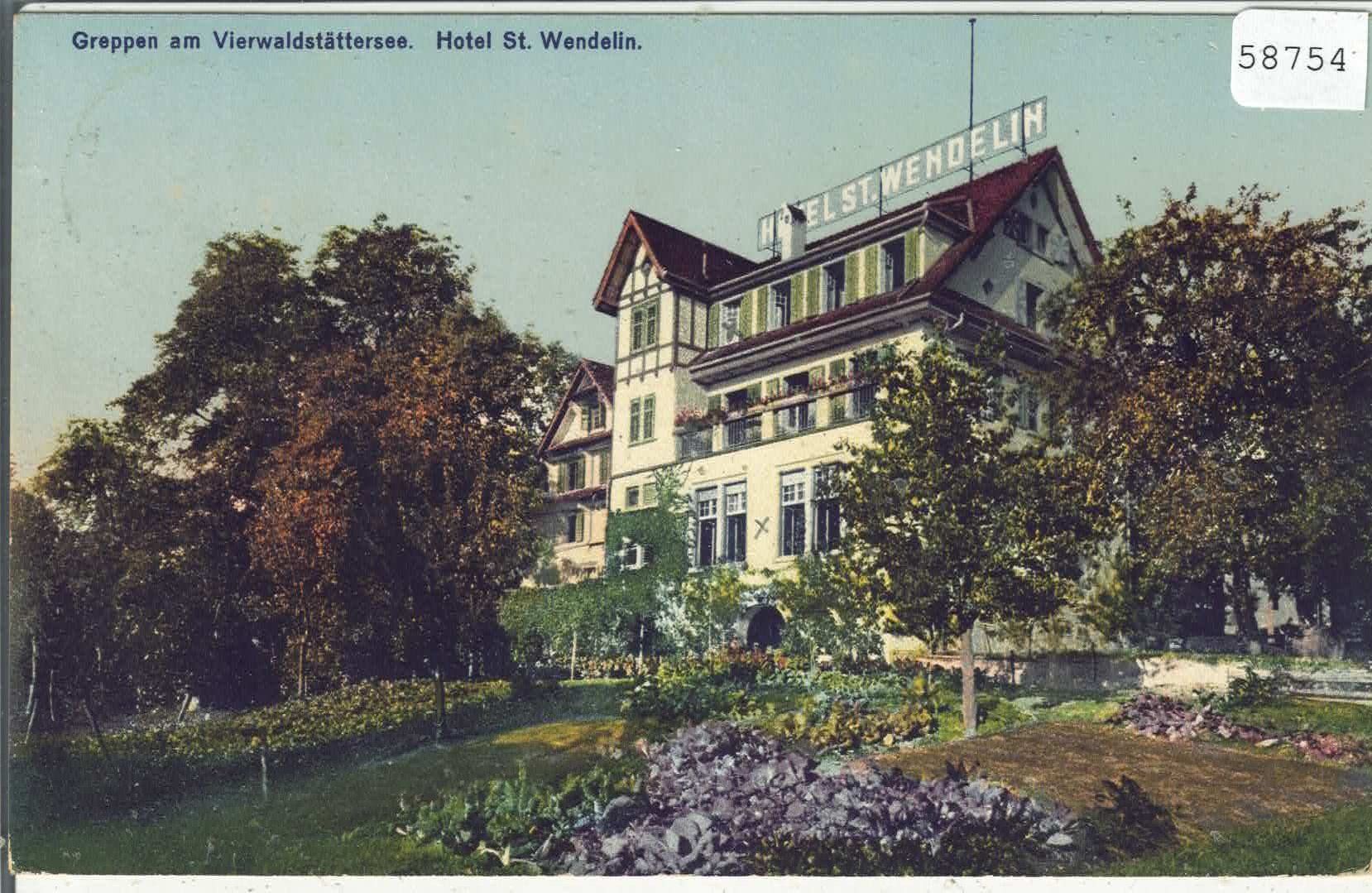 Cartoline postali: Greppen - Hotel St. Wendelin - Litho – Usato da Ettingen venduto da Kartenplanet