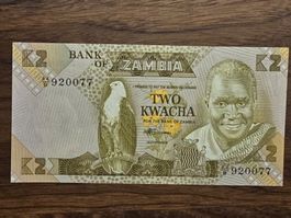 2 Kwacha Note Sambia, Jahrgang 1984