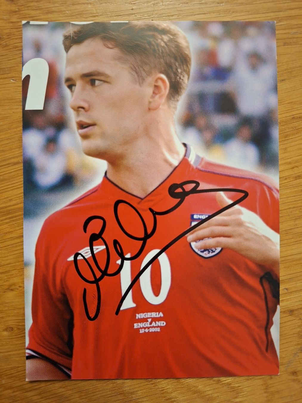 Autografi: Michael Owen England Autogramm original – Usato da Thun venduto da wuschu
