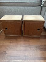 Holzboxen mit Türen, 2 Stk, Holz natur