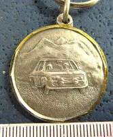 RALLEY AUTO RACING SCHLÜSSELANHÄNGER SILBRIG GEPRÄGT VINTAGE