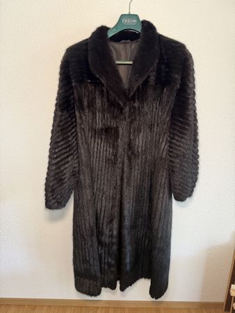 Pelzmantel Damenmantel Black Excellent Mink