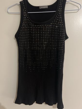 Vince Otto Top Damen Schwarz mit Nieten Grösse S