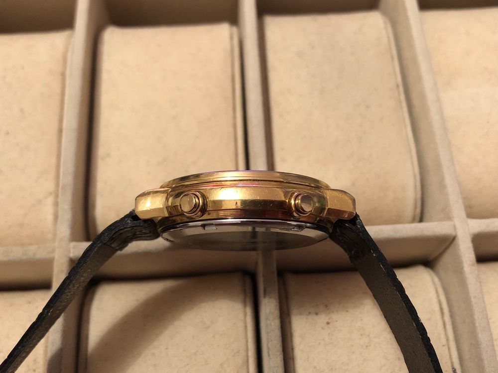 Montre vintage Seiko chronographe + phase de lune 39mm Kaufen