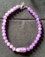 natürlicher Amethyst (Diamantschliff) Edelstein Kette