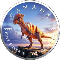 Dinosaur Pachycephalos Maple Leaf 2025/1oz SILBER-COLOR EDIT
