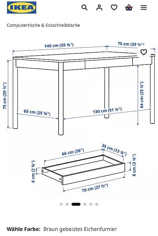 Scrivanie: Ikea Tonstad Schreibtisch Eichenfurnier – Usato da Langnau i. E. venduto da nay_gxp6 3