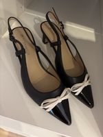PETER KAISER Slingpumps Leder schwarz/weiss Gr 4.5/37.5