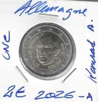 2 euro Allemagne 2026 Konrad lettre A