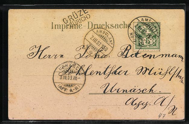 Ansichtskarten: Litho Winterthur, Ortsansicht im Winter  – Gebraucht aus Berlin von bartko-reher 1