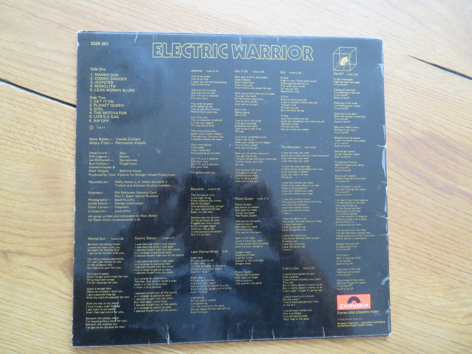 Vinyles: T. Rex - Electric Warrior - Vinyl LP - – D'occasion à Zürich par max_cp5f 1