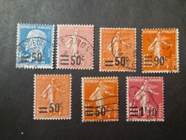 Briefmarken Frankreich, Republik, alt, 7 Stück