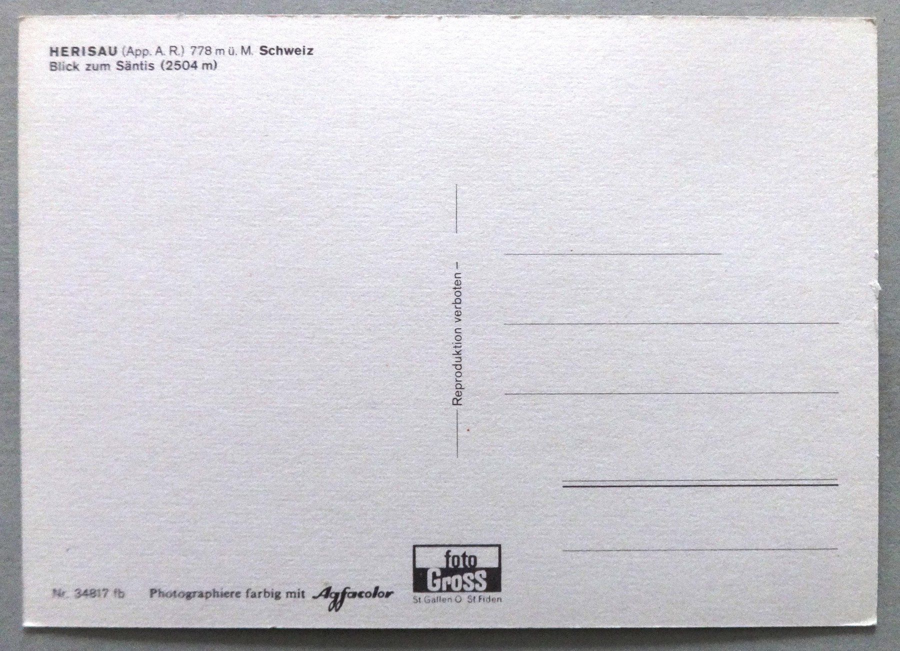 Ansichtskarten: Herisau (App. A.R.) 778 m ü.M. – Gebraucht aus Fétigny von Billy2miny 1