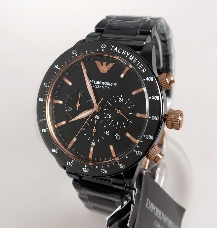 Neue Emporio Armani Ceramica Herrenuhr Modell Mario AR70002 (Neu und ...