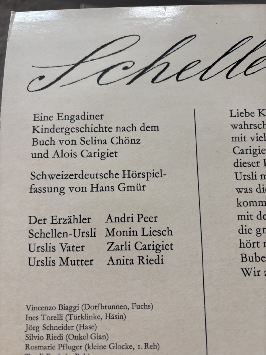 Bücher: Schällen Ursli Kinderbuch und LP – Gebraucht aus Nottwil von Mountainbiker63 1