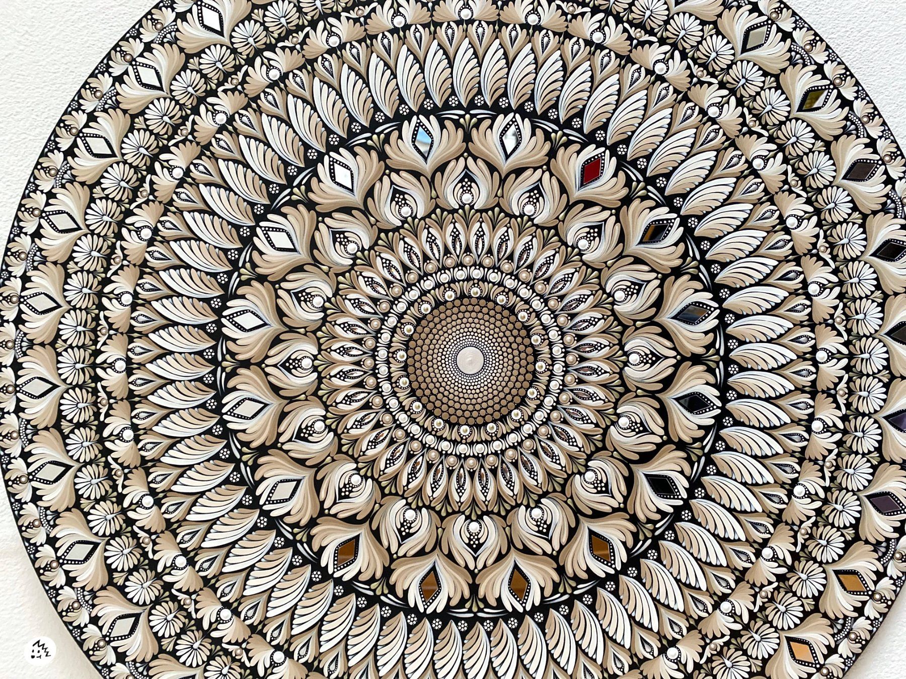 Dipinti: Grosses Mandala auf Holz, Kunst, Bild, Gemälde – Nuovo e nell'imballaggio originale da Fanas venduto da Omibia 8
