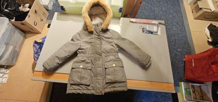 Kinderparka grau Grösse 98 Futter Teddyfell mit Kapuze