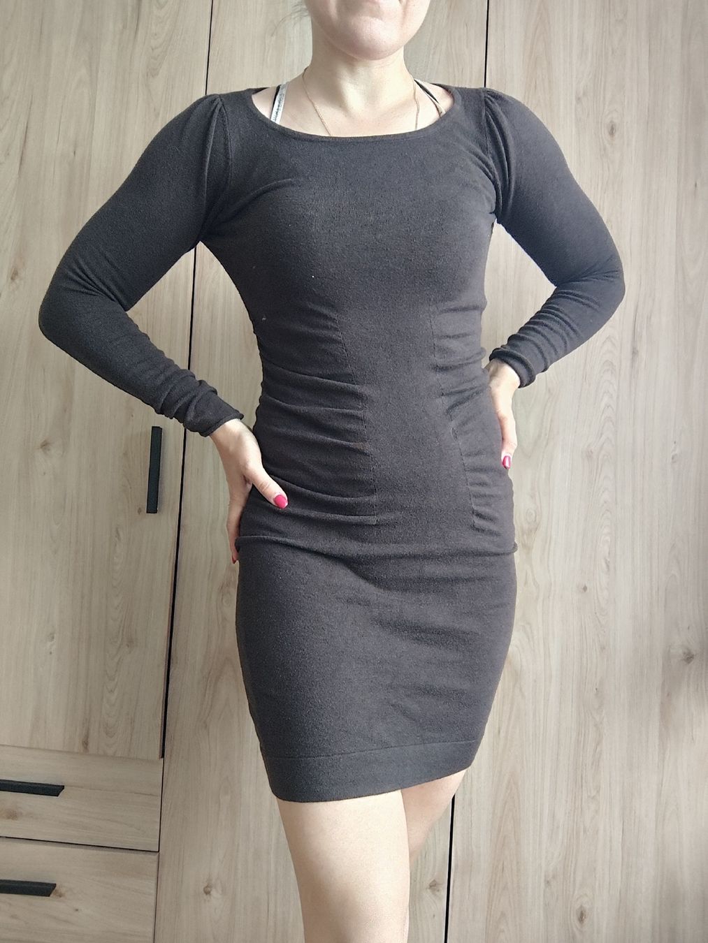 Mango Vestiti: Brown Long Sleeve Mini Dress - Size S - Mango – Usato da Mägenwil venduto da VintageGirly 4