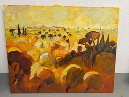 E. Reichmuth Landschaft 82 Öl/Leinwand 80x100 cm weg n assis