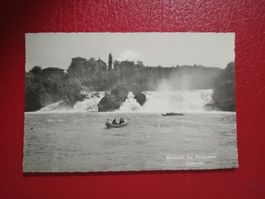 Rheinfall bei Neuhausen Personenboote s/w Karte