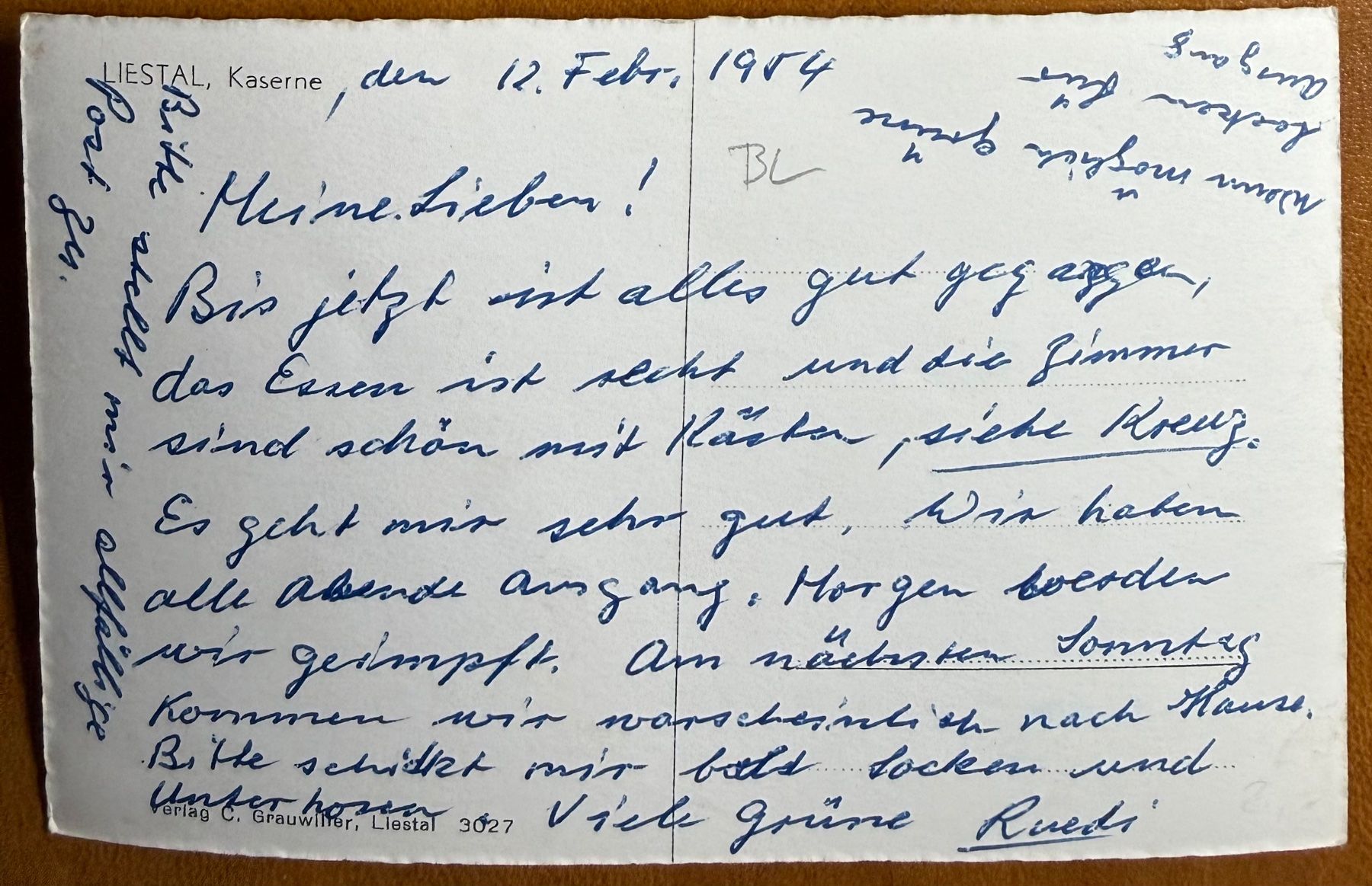 Cartoline postali: Liestal - Kaserne 1954 – Usato da Lutry venduto da Ediego 1