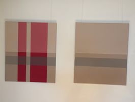 Abstraktes Bild gemustert rot beige