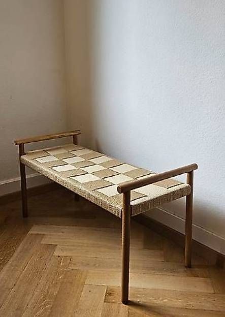 Panchine: Skandinavische Design-Bank aus Eiche mit Flechtsitz – Usato da Winterthur venduto da schnech 3