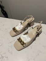 Massimo Dutti heeled slingbacks with chain detail