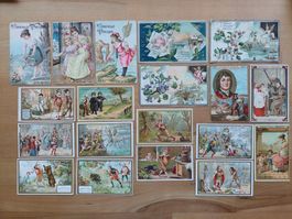 Grosse Sammlung antike Sammelbilder Chocolat Poulain Lithos