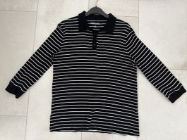Damen Poloshirt schwarz / weiss gestreift