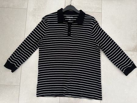 Damen Poloshirt schwarz / weiss gestreift